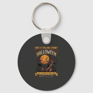 Llavero Árbol espeluznante de Halloween Luna llena Gato ne