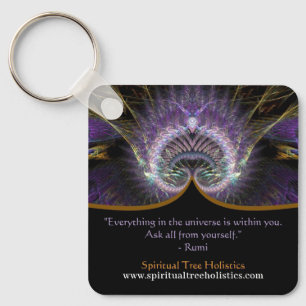 Llavero Árbol espiritual del arte fractal de la vida