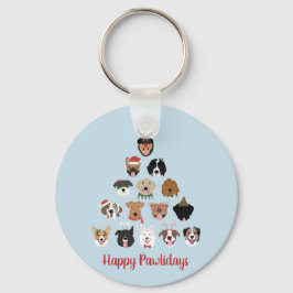 Llavero Árbol feliz de Navidad del perro de los Pawlidays