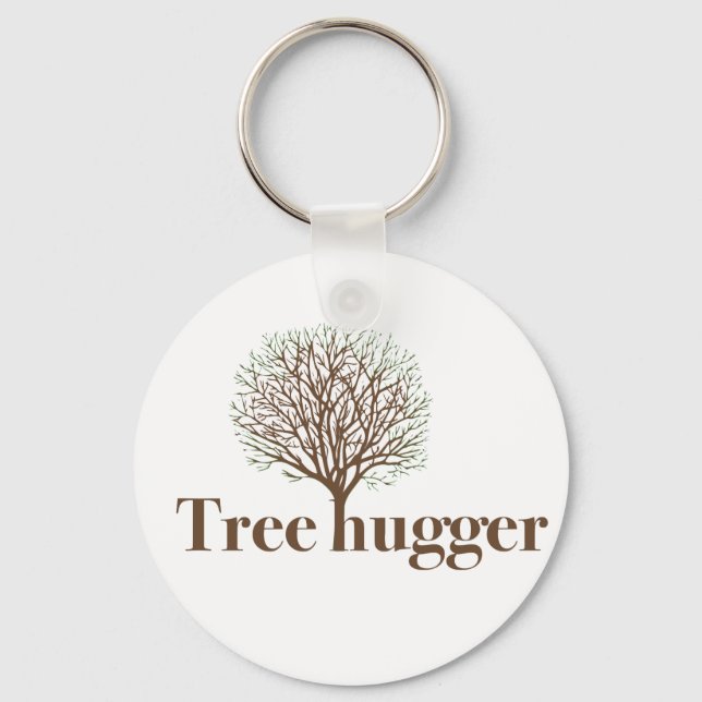 Llavero Árbol Hugger con ilustracion de árbol (Anverso)