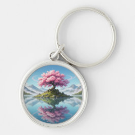 Llavero Árbol Sakora en medio de un lago.montañas
