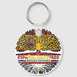 Llavero Árbol tayiko de España tayiko con bandera