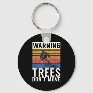 Llavero Árboles de advertencia no mueven esquiador deporti