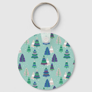 Llavero Árboles de Navidad, fondo azul