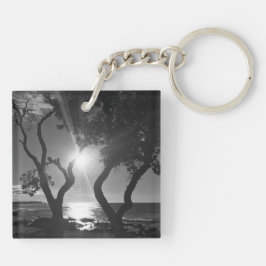 Llavero Árboles Hawaii iluminados con luz solar Océano Mar