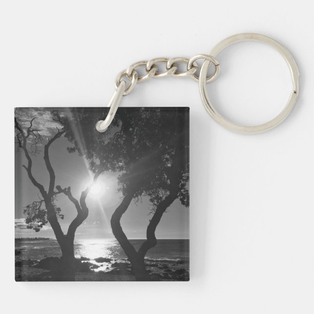 Llavero Árboles Hawaii iluminados con luz solar Océano Mar (Atrás)