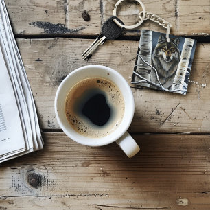 Llavero Árboles populares del lobo de madera alfa