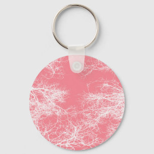 Llavero Árboles rosados y blancos