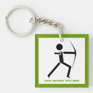 Llavero Archer con su arco negro, personalizado de tiro al
