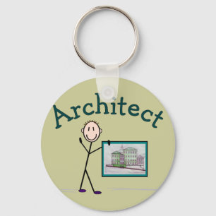 Llavero Architect Gifts--Stick Person Design