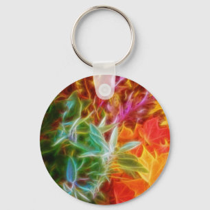 Llavero Arco iris de las hojas de otoño del fractal