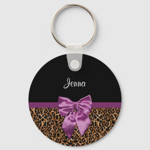 Llavero Arco púrpura elegante y nombre del estampado