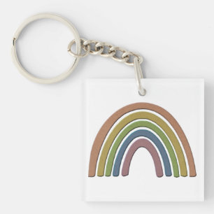 Llavero Arcoiris con textura falsa de papel rústico