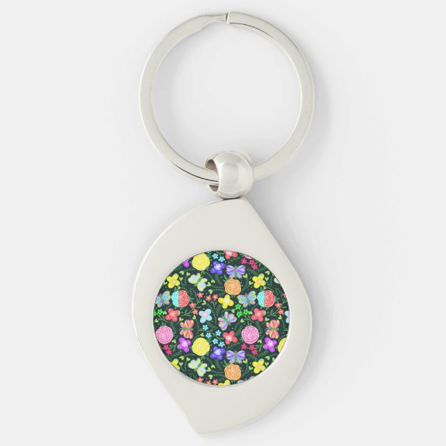 Llavero Arcoiris de flor de mariposa (Anverso)