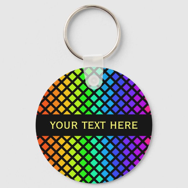 Llavero Arcoiris de la cadena de claves personalizado de d (Anverso)