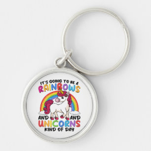 Llavero arcoíris divertido unicornio lindo
