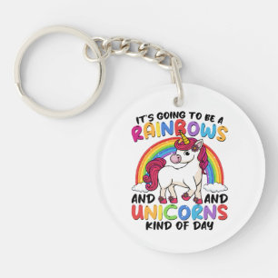Llavero arcoíris divertido unicornio lindo