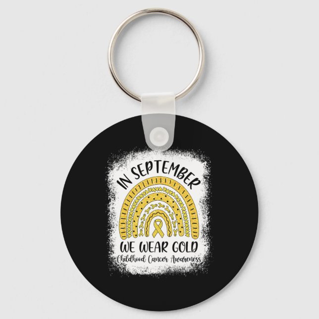 Llavero Arcoiris En Septiembre Usamos Cáncer De Niños De O (Anverso)