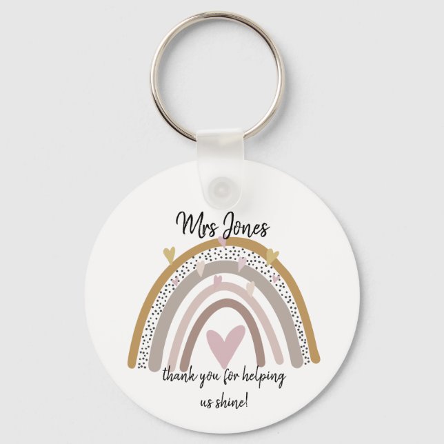 Llavero Arcoiris gracias regalo de profesor (Anverso)