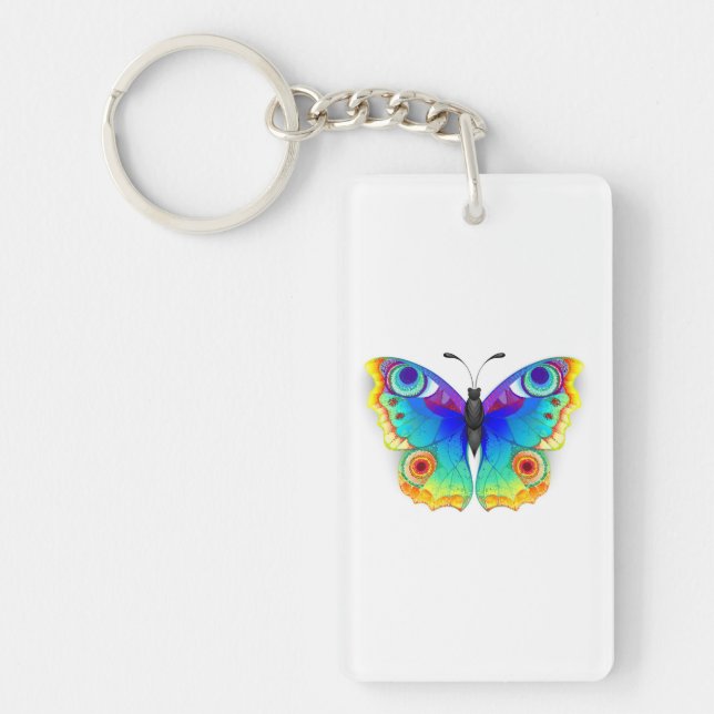 Llavero Arcoiris mariposa Peacock Eye (Frente)