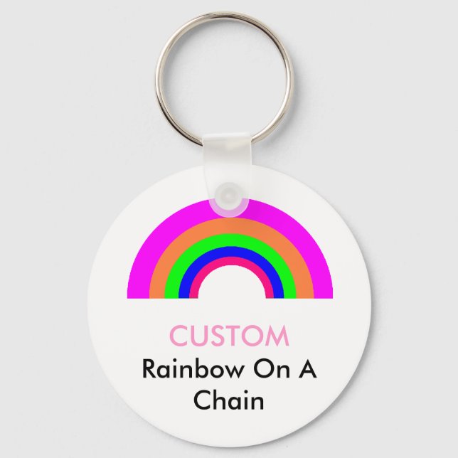 Llavero Arcoiris personalizado En Una Cadena (Anverso)