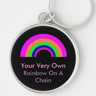 Llavero Arcoiris personalizado En Una Cadena