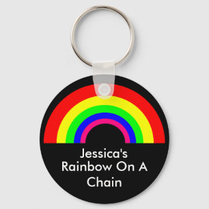 Llavero Arcoiris personalizado En Una Cadena