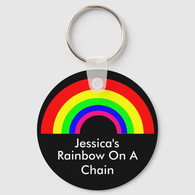 Llavero Arcoiris personalizado En Una Cadena (Anverso)
