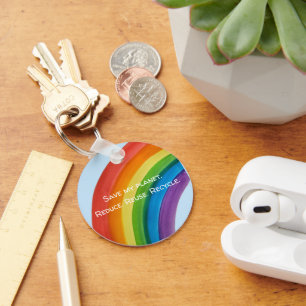 Llavero ARCOÍRIS Salva mi planeta (personalizable)