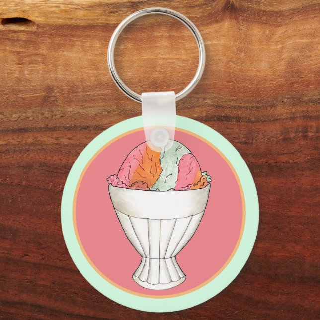 Llavero Arcoiris Sherbet Helado Sorbet Desserenato (Anverso)
