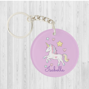 Llavero Arcoiris unicornio personalizado y caprichoso