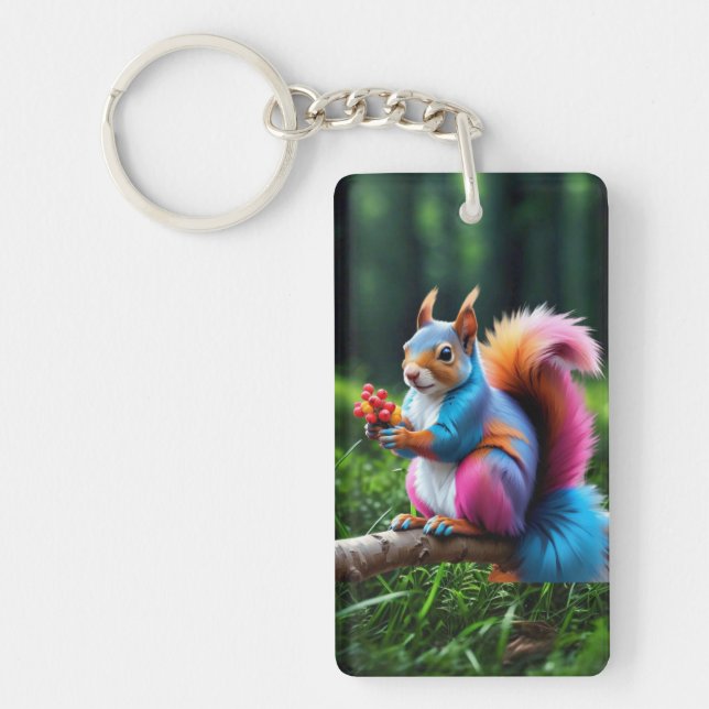 Llavero Ardilla Cuta En La Rama-19274 (Frente)