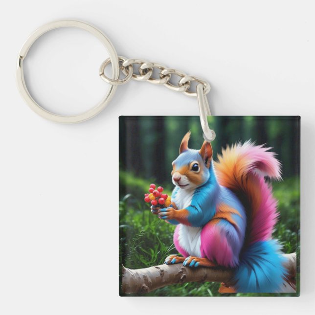 Llavero Ardilla Cuta En La Rama-19274 (Frente)