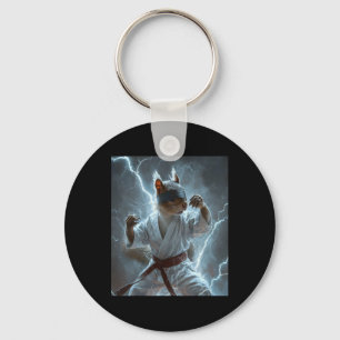 Llavero ardilla de arte marcial con relámpago de Karate Gi