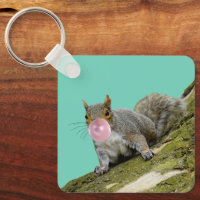 Ardilla que sopla una foto de un animal de burbuja