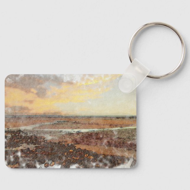 Llavero Ardrossan Beach Sunset Watercolour (Anverso)