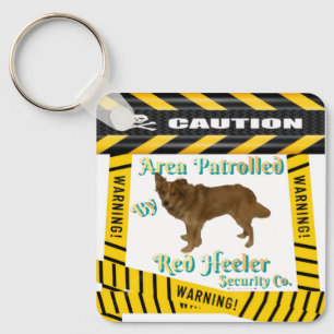 Llavero Área de Precaución-Aviso Patrullada por Red-Heeler