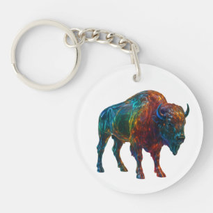 Llavero "Arena de vidrio arco iris - Vibrante arte animal 