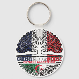 Llavero Argelia: Árbol francés argelino con bandera