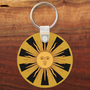 Llavero Argentina Sol dorado, moda Sol de Mayo
