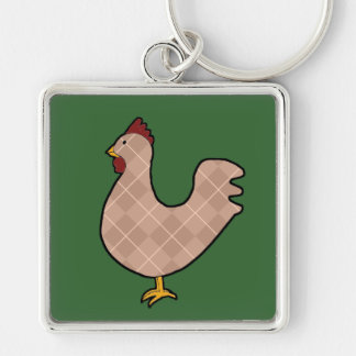Llavero Argyle Folk Art Rooster Keychain