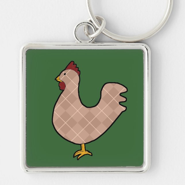 Llavero Argyle Folk Art Rooster Keychain (Frente)