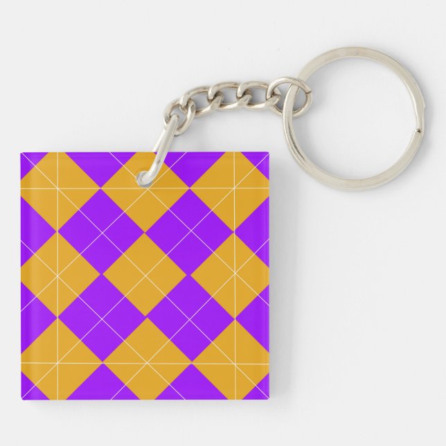 Llavero Argyle morado y Naranja (Atrás)