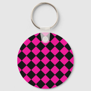 Llavero Argyle rosado y negro