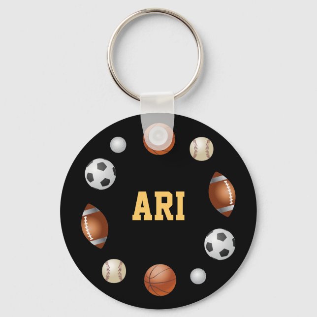 Llavero Ari World of Sports Keychain - Negro (Anverso)