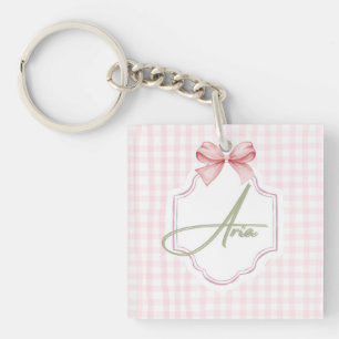 Llavero Aria Baby Nursery Personalizado Bow&Gingham