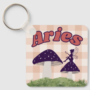 Llavero Aries Cottagecore Aesthetic Fairy Mushroom Design