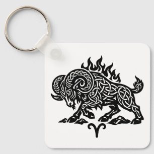 Llavero Aries Fuego‑Carnero – Zodiaco de Tinta Embrujada C