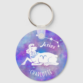 Llavero Aries Ram Constellation Stars Nombre personalizado