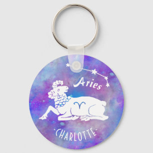 Llavero Aries Ram Constellation Stars Nombre personalizado